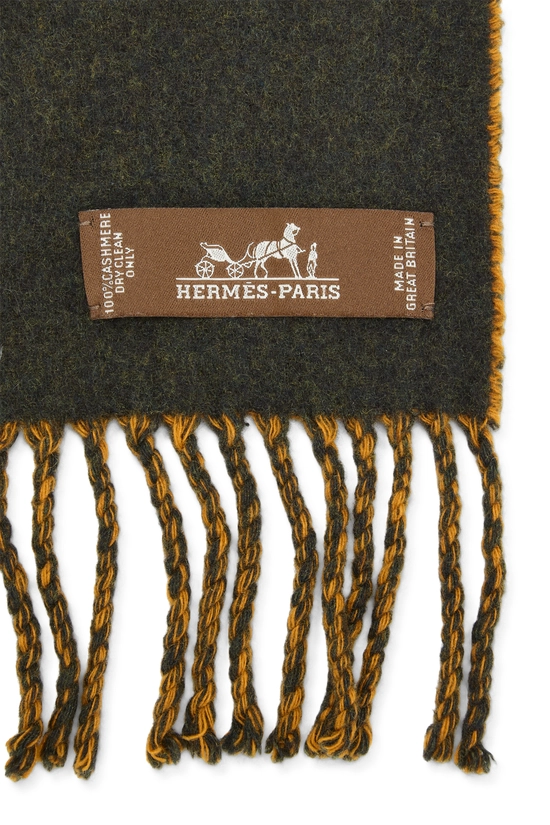 Grey & Orange Cashmere Bicolor Scarf, , large image number 1