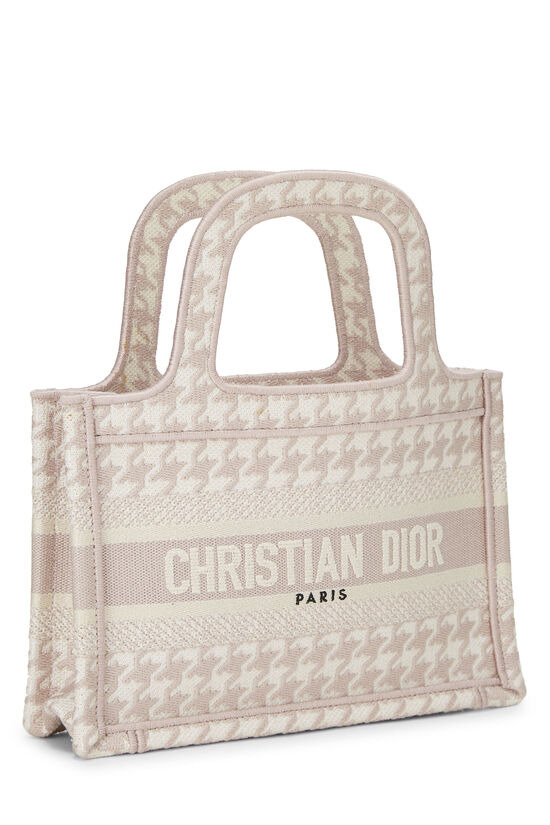 Pink Houndstooth Canvas Book Tote Mini, , large image number 1