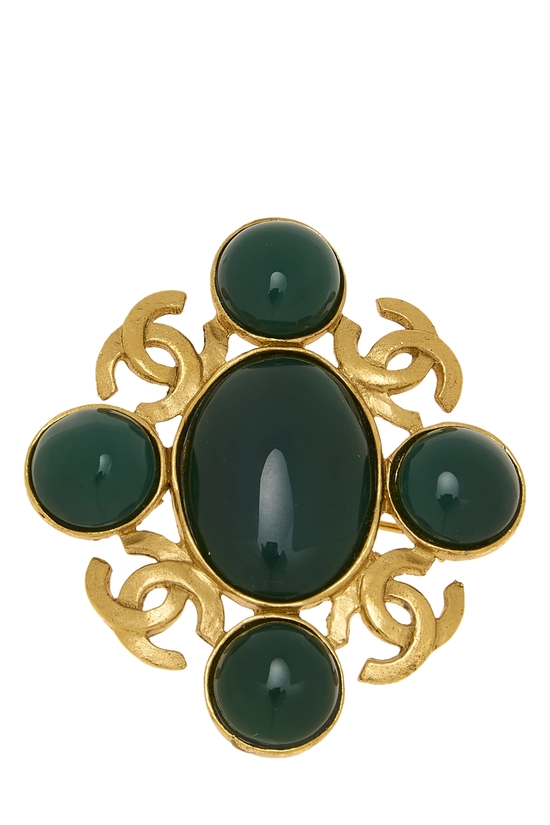 Green Gripoix Brooch, , large image number 0