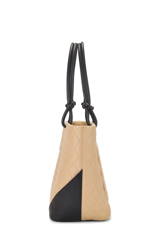 Beige Quilted Calfskin Cambon Tote Large, , large image number 2