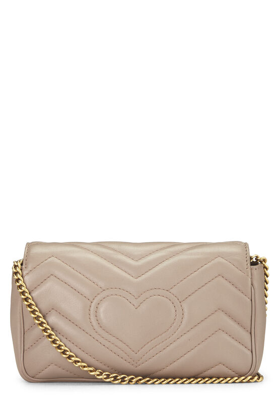 Beige Leather GG Marmont Crossbody Super Mini, , large image number 3