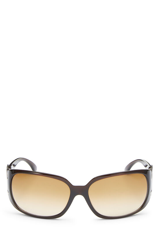Brown Acetate 'CC' Sunglasses , , large image number 0