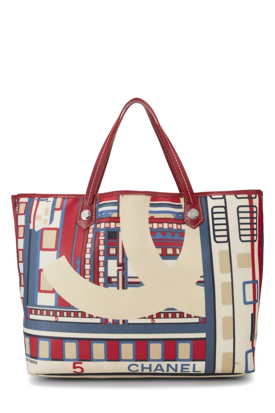Multicolor Le Train Coated Canvas Tote Large, , large image number 3
