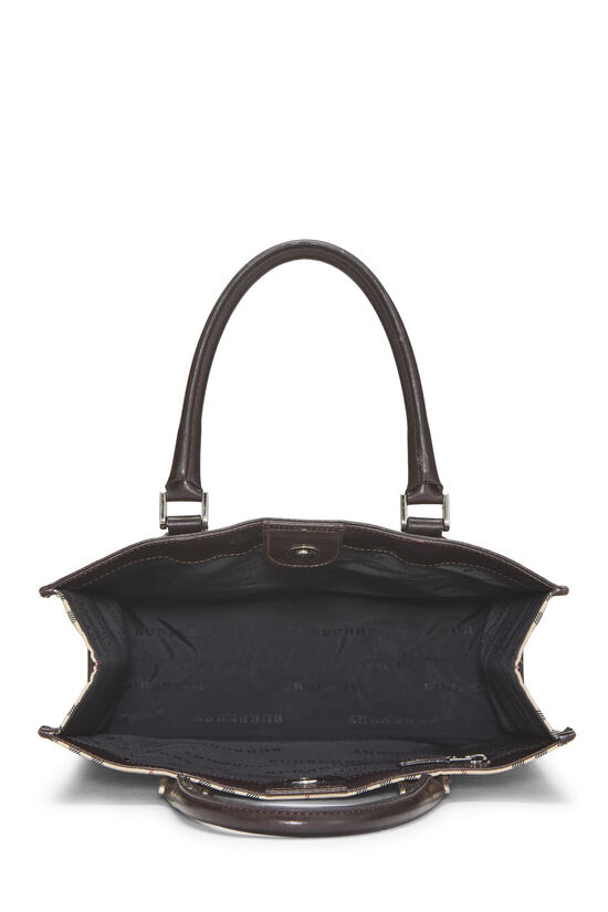 Brown House Check Jacquard Vertical Tote Large, , large image number 5