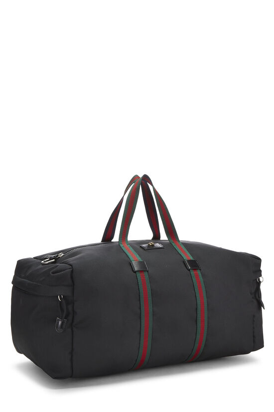 Black Canvas Technical Web Duffle Bag , , large image number 2