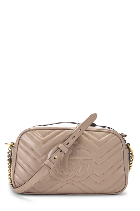 Beige Leather GG Marmont Crossbody Bag Small, , large image number 3