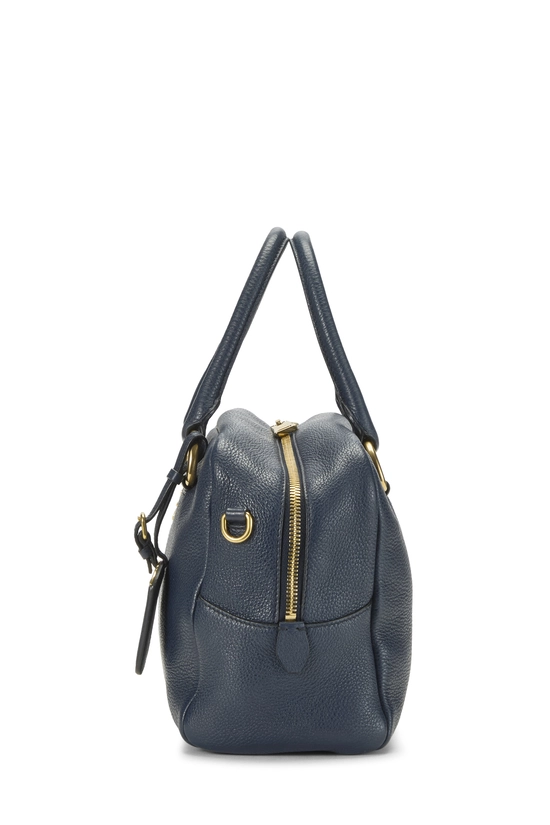 Blue Vitello Daino Bowler Handbag Small, , large image number 2