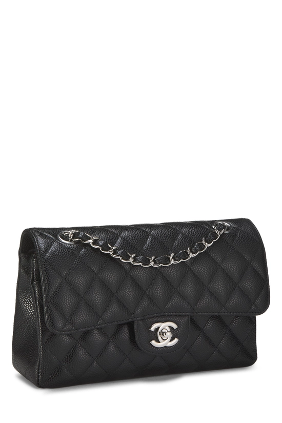 Black Quilted Caviar Classic Double Flap Small, , large image number 1