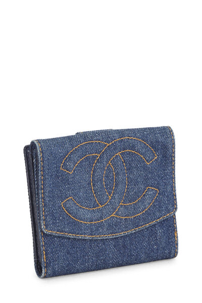 Blue Denim 'CC' Wallet, , large