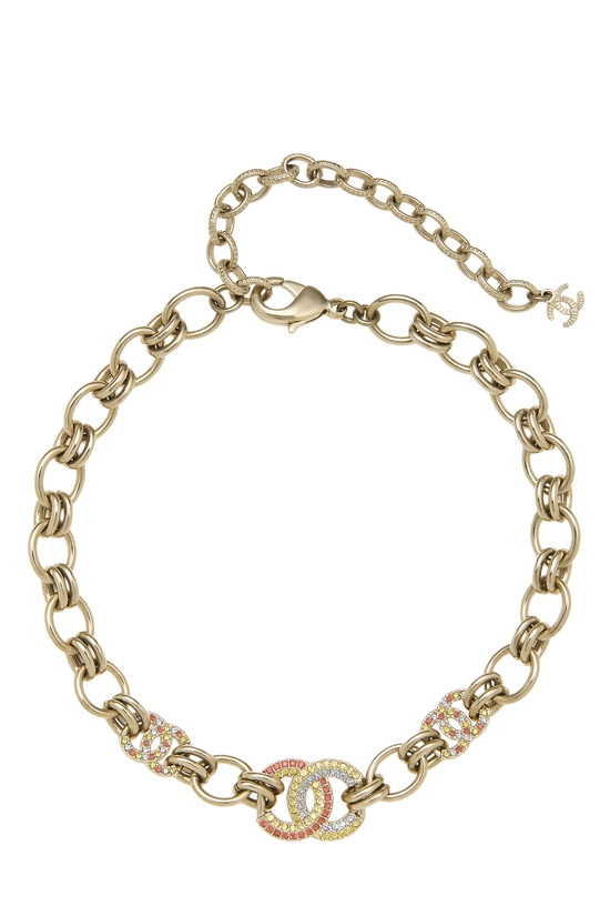 Multicolor Crystal 'CC' Choker, , large image number 0
