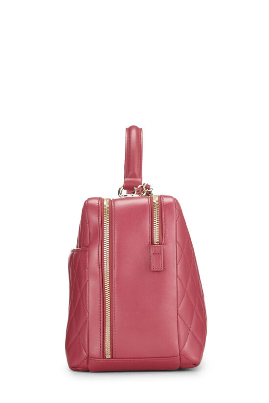 Pink Quilted Lambskin Trendy 'CC' Bowling Bag Large, , large image number 2