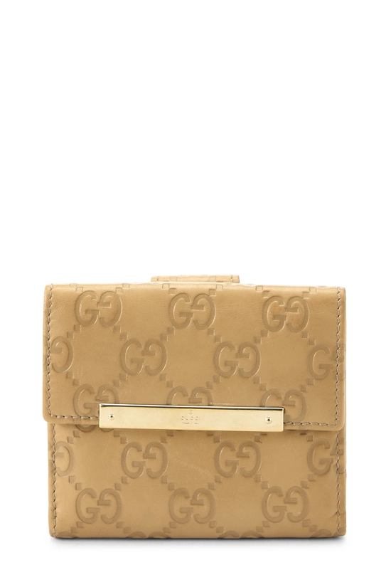 Beige Guccissima French Flap Wallet , , large image number 0