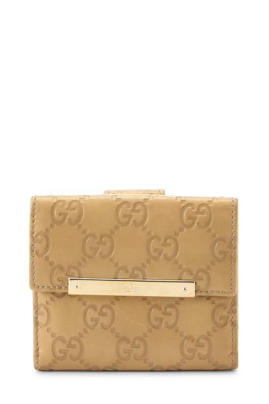 Beige Guccissima French Flap Wallet , , large image number 0