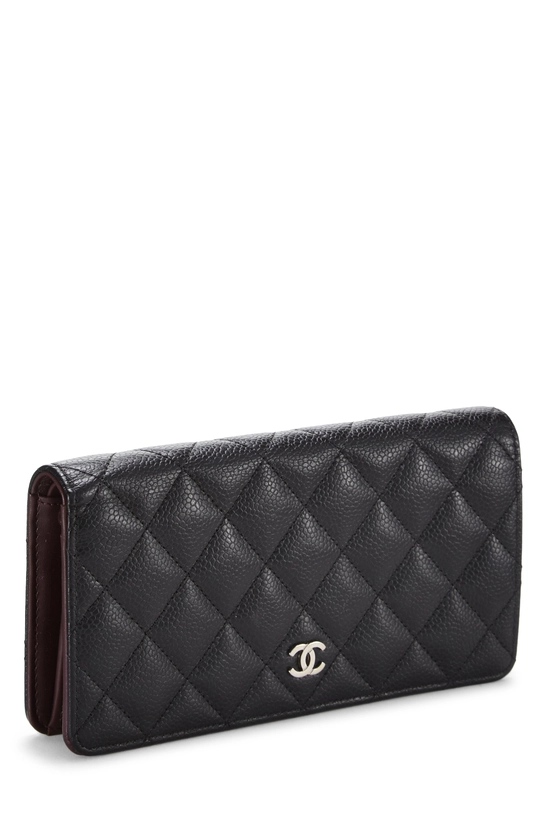 Black Quilted Lambskin Classic Long Yen Wallet, , large image number 1