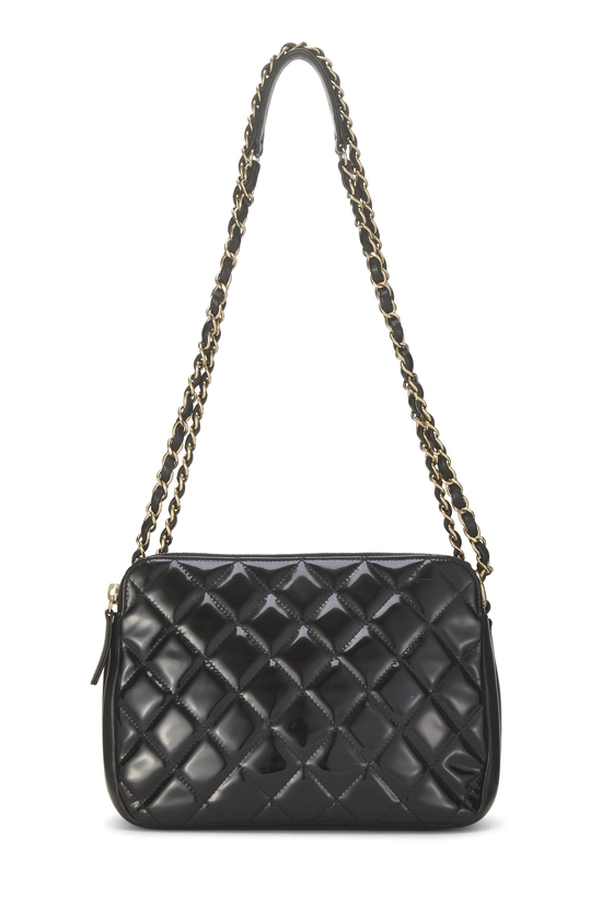 Black Patent Leather Double Zip Camera Bag, , large image number 3