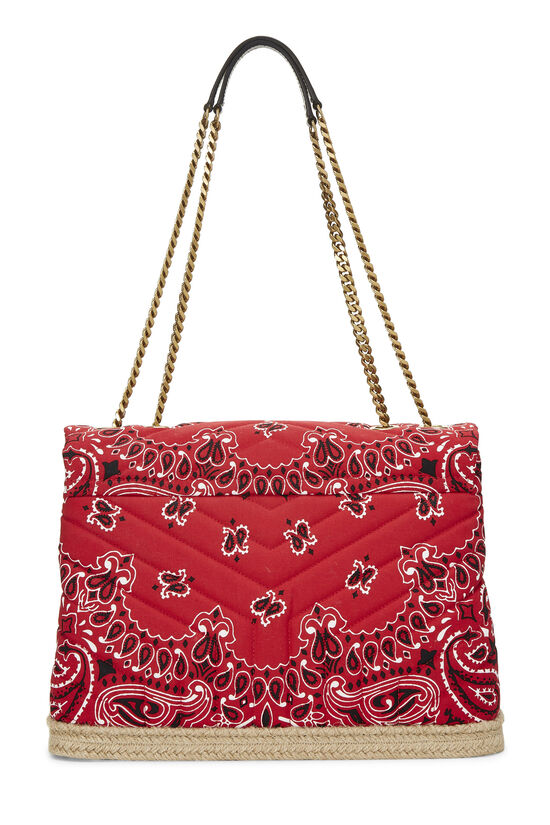 Red Bandana Canvas Loulou Shoulder Bag Medium, , large image number 3