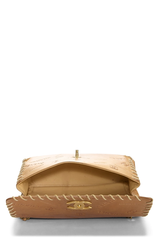 Brown Debossed Logo Calfskin Half Flap Maxi, , large image number 5