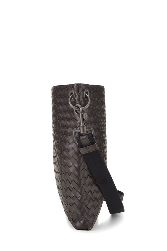 Brown Intrecciato Flat Messenger Bag, , large image number 2