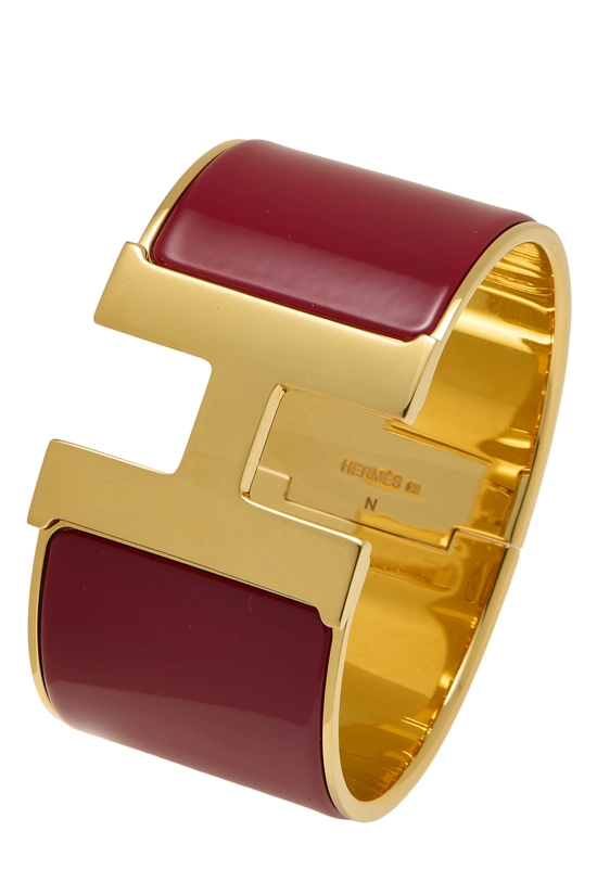 Pre-Owned Red Enamel Gold Clic-Clac 'H' Extra Wide GM QGJ06717RL000