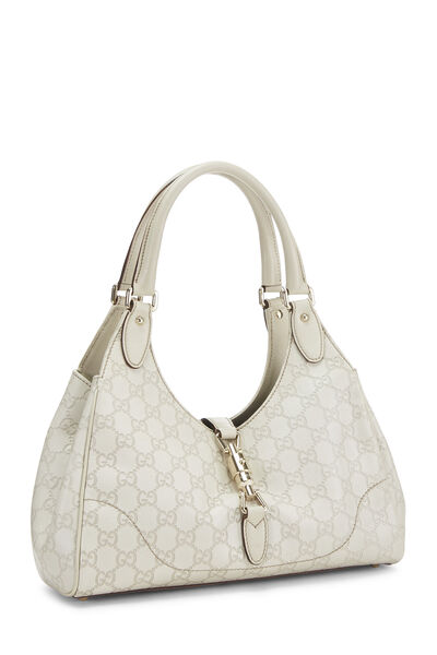 White Leather Guccissima Bardot Bag, , large