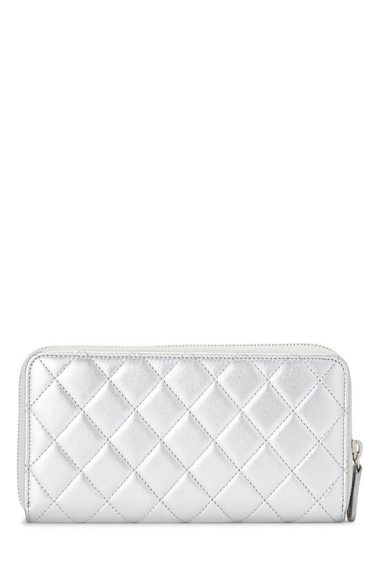 Chanel Silver Quilted Lambskin 19 Zip Around Wallet Q6ADVD1IVB000