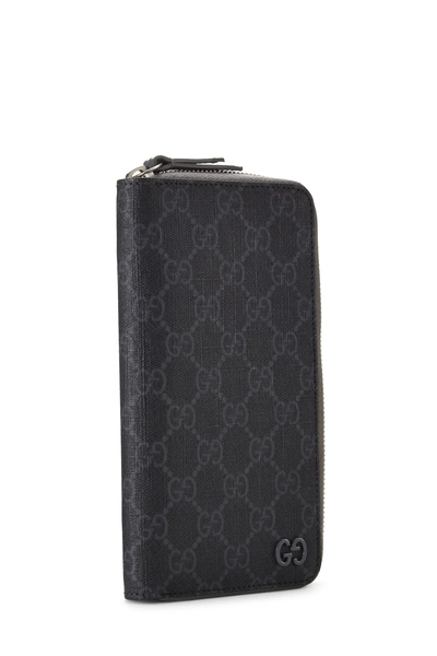 Grey GG Supreme Canvas Zip Around Wallet, , large