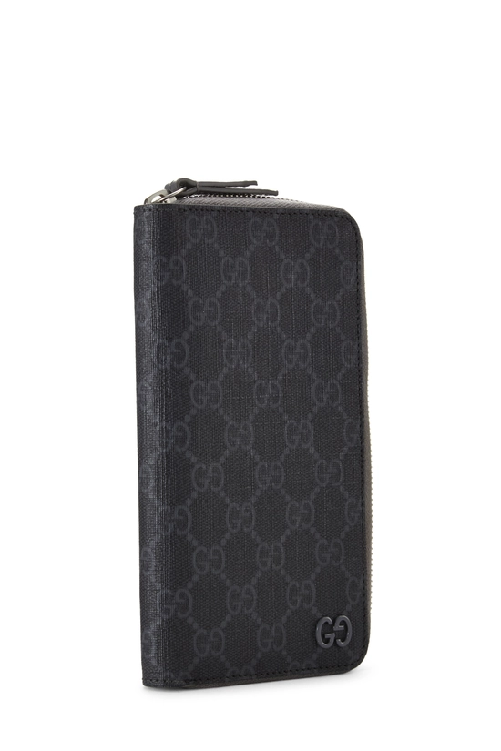 Grey GG Supreme Canvas Zip Around Wallet, , large image number 1