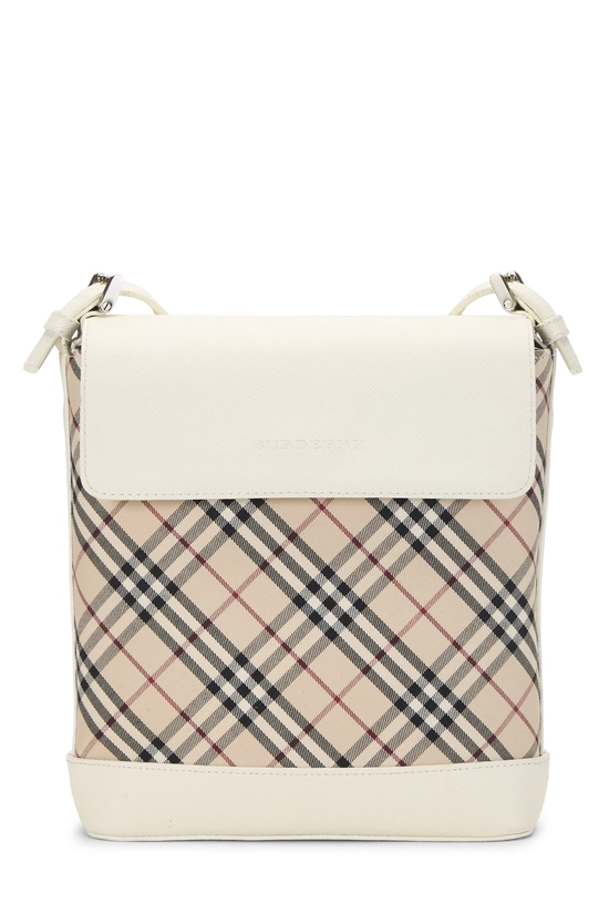 Cream Jacquard Check Flap Crossbody Small, , large image number 0