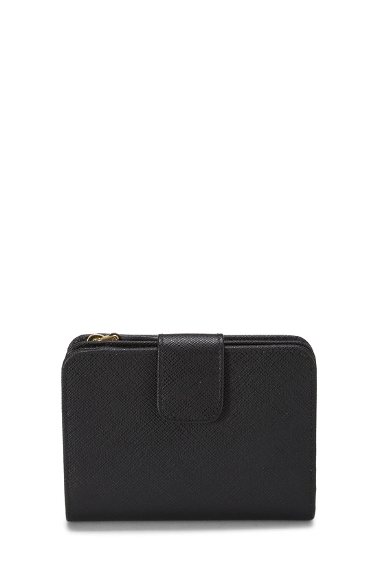 Black Saffiano Zip Around Compact Wallet, , large image number 2