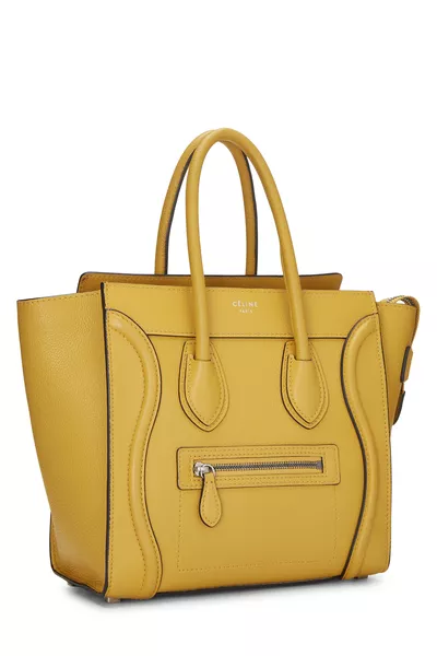 Yellow Leather Luggage Micro, , large