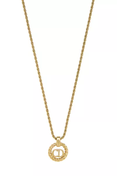 Gold 'CD' Necklace, , large