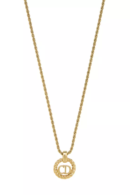 Gold 'CD' Necklace, , large image number 1