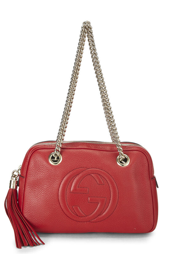 Red Leather Soho Chain Shoulder Bag, , large image number 0