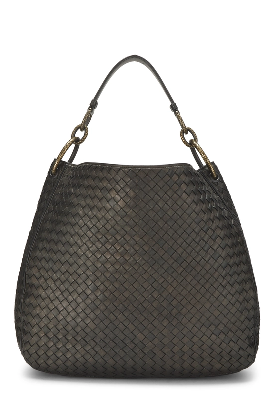 Bronze Intrecciato Leather Loop Hobo Large, , large image number 3