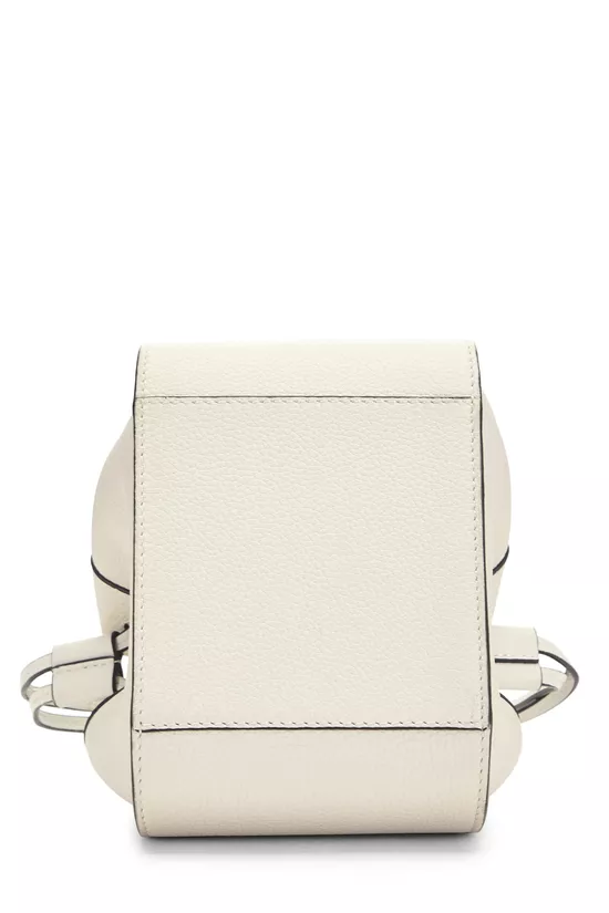 White Calfskin Hammock Drawstring Bag Mini, , large image number 4