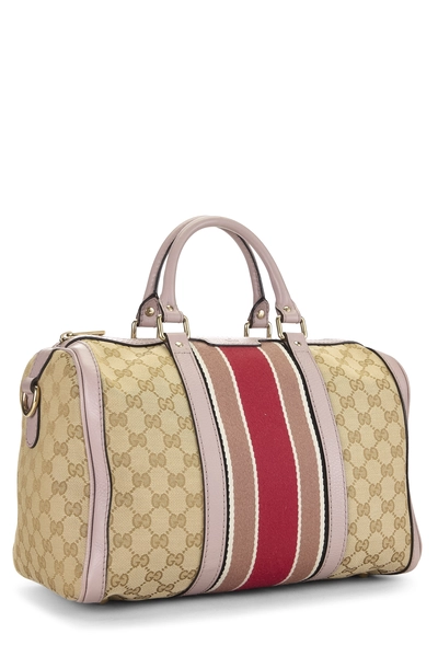 Pink Original GG Canvas Vintage Web Boston Medium, , large