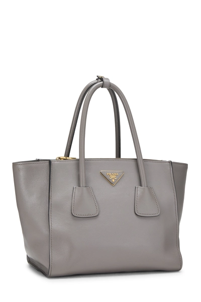 Grey Calfskin Trapeze Tote, , large