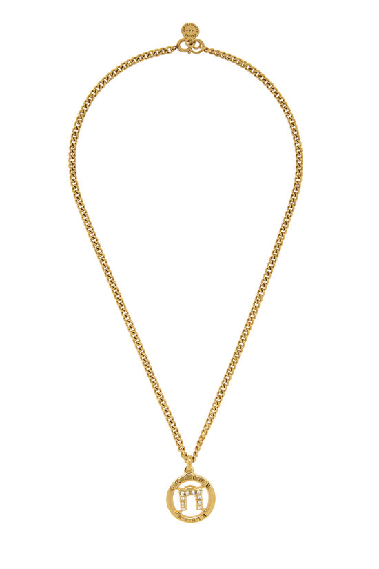 Gold & Crystal Logo Necklace, , large image number 0