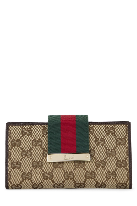 Brown Original GG Canvas New Ladies Continental Wallet, , large image number 0