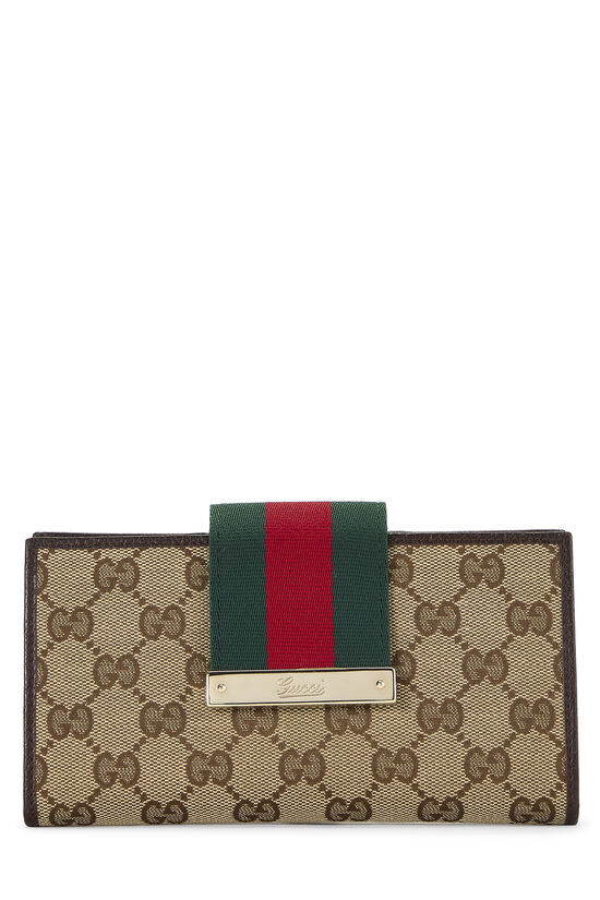 Brown Original GG Canvas New Ladies Continental Wallet, , large image number 0