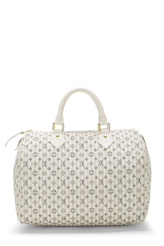 Louis Vuitton Blue/White Monogram Mini Lin Croisette Speedy 30 Bag