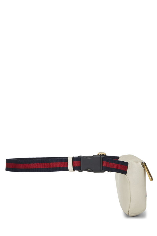 White Leather Logo Print Belt Bag Small, , large image number 2