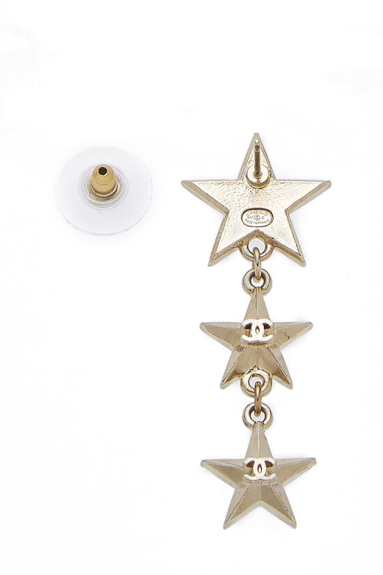 CHANEL Crystal CC Star Earrings Silver 1295858