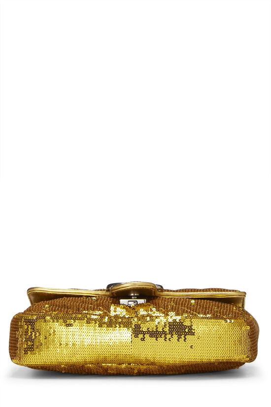 Gold Sequin GG Marmont Shoulder Bag, , large image number 5
