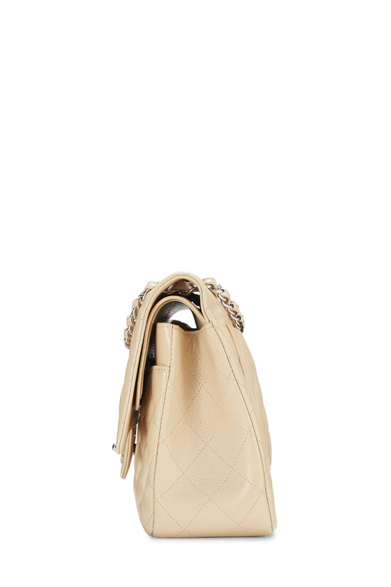 Beige Quilted Caviar New Classic Double Flap Jumbo, , large image number 2