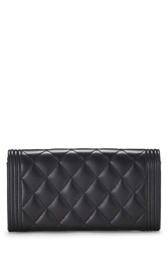 Black Lambskin Continental Boy Flap Wallet, , large image number 2