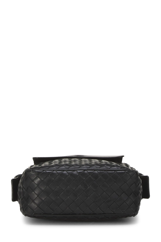 Black Intrecciato Flap Pocket Messenger Bag, , large image number 4