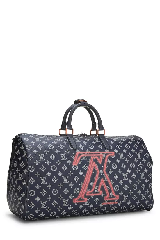 Kim Jones x Louis Vuitton Navy Monogram Upside Down Keepall Bandouliere 50, , large image number 1