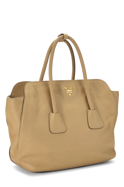 Beige Vitello Daino Convertible Top Handle Tote, , large
