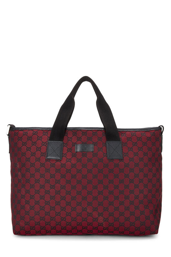 Red Canvas GG Catchall Tote, , large image number 0
